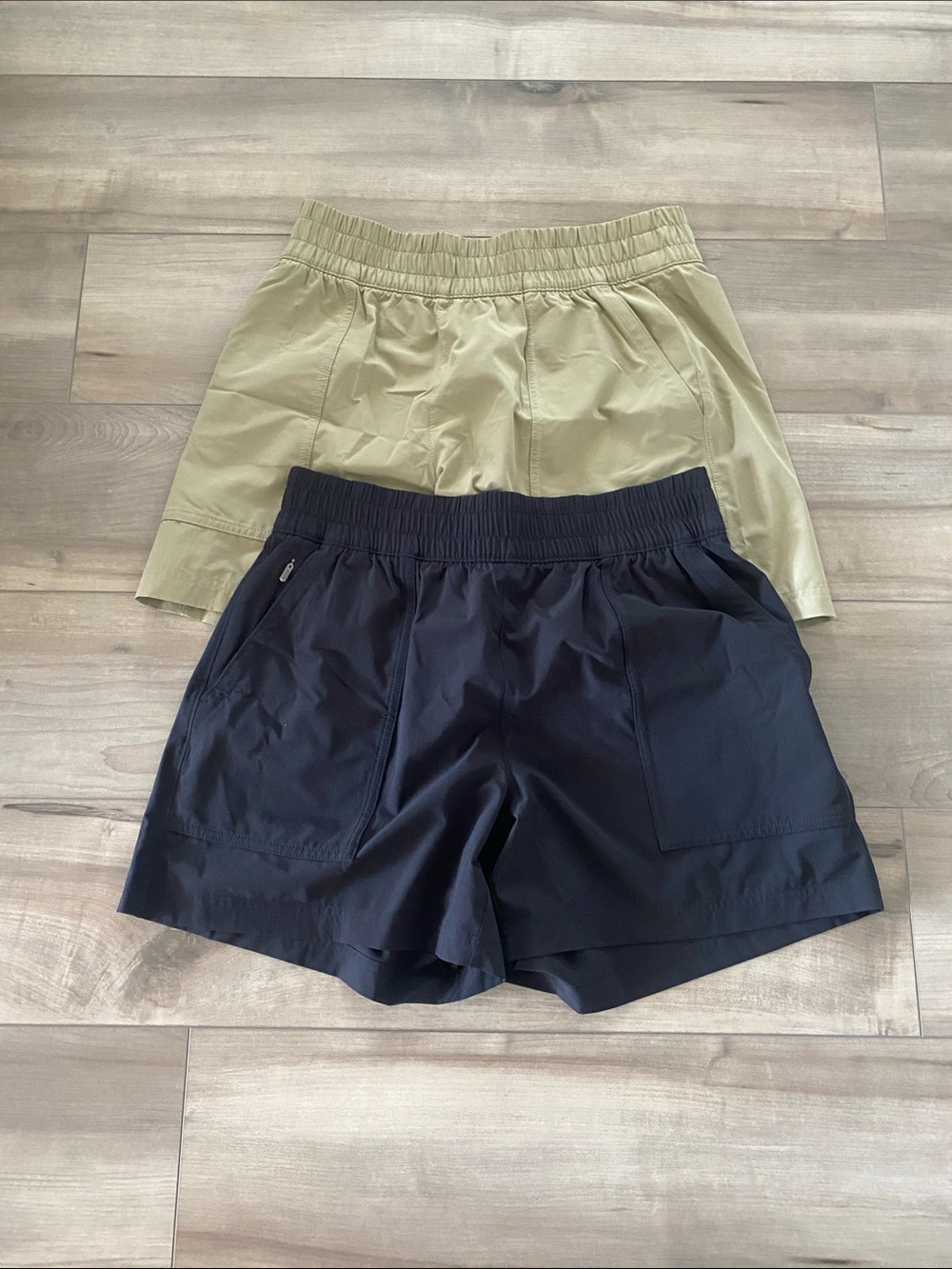 2 athleta wayfind shorts-  black and khaki